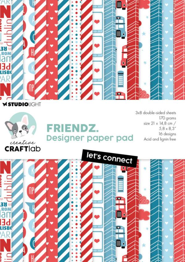 Creative Craft Lab - Studio Light - Friendz Designpapier "Let's Connect" Paper Pack 21x14,8 cm - 24 Bogen