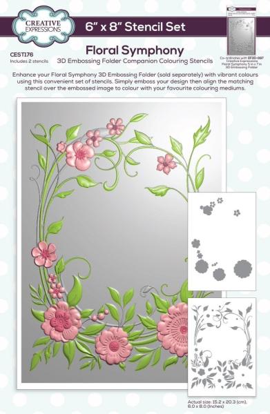 Creative Expressions - Schablone "Floral Symphony" Stencil 15,2x20,3 Inch