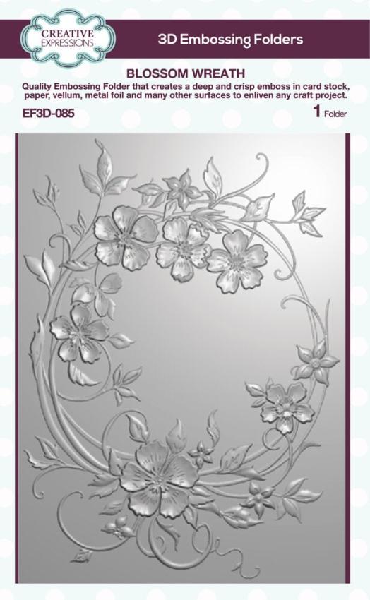 Creative Expressions - 3D Embossingfolder 12,7x17,8 Inch "Blossom Wreath" Prägefolder