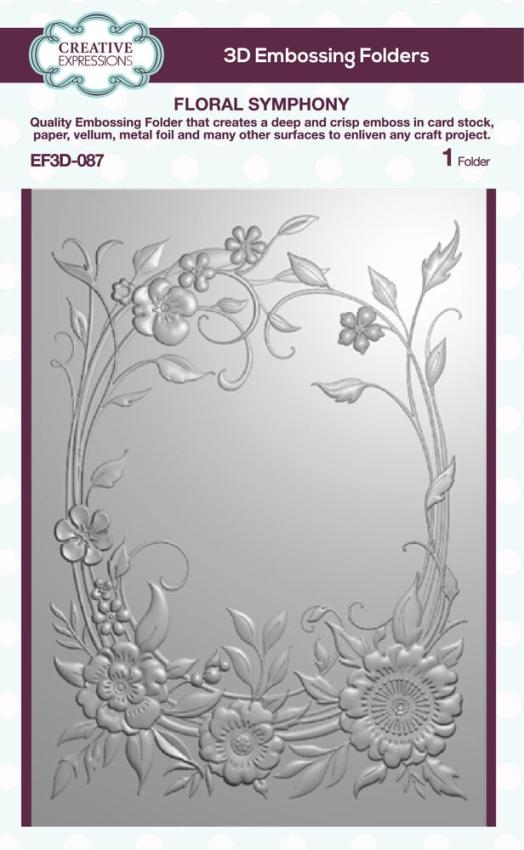 Creative Expressions - 3D Embossingfolder 12,7x17,8 Inch "Floral Symphony" Prägefolder