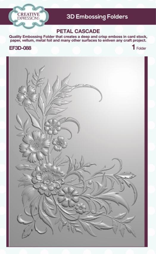 Creative Expressions - 3D Embossingfolder 12,7x17,8 Inch "Petal Cascade" Prägefolder