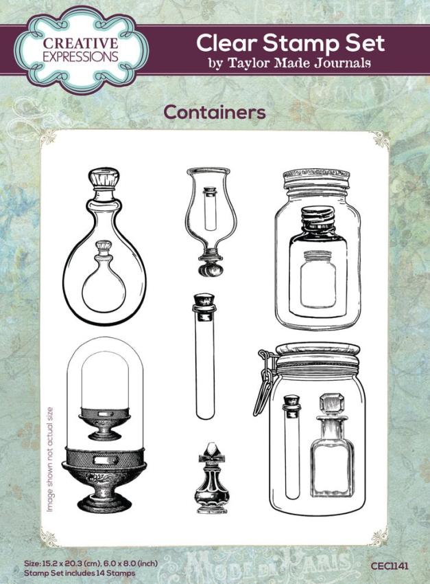 Creative Expressions - Stempelset "Containers" Clear Stamps 6x8 Inch Design by Taylor Made Journals