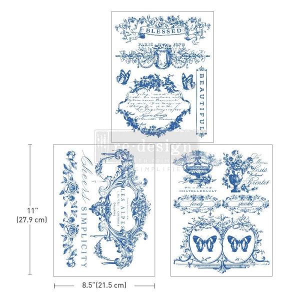 Re-Design with Prima - Transfer Aufkleber 8,5x11 Inch "Lovely Labels" Decor Transfer 3 Bogen 