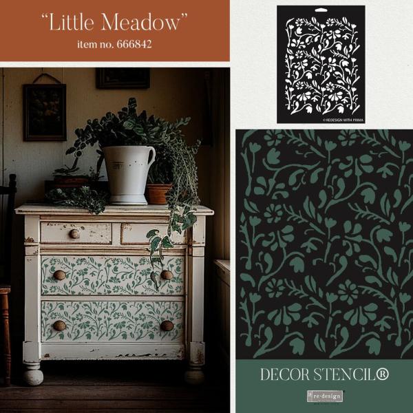 Re-Design with Prima - Schablone "Little Meadow" Stencil 