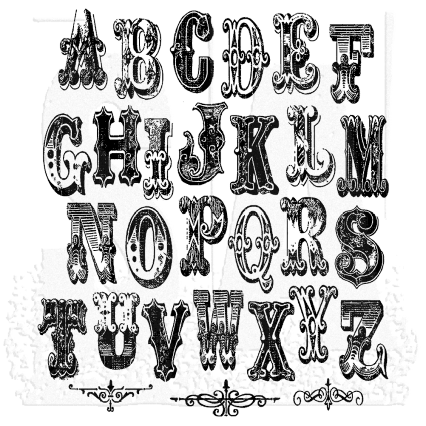 Stampers Anonymous - Gummistempelset "Mini Cirque Alpha" Cling Stamp Design by Tim Holtz