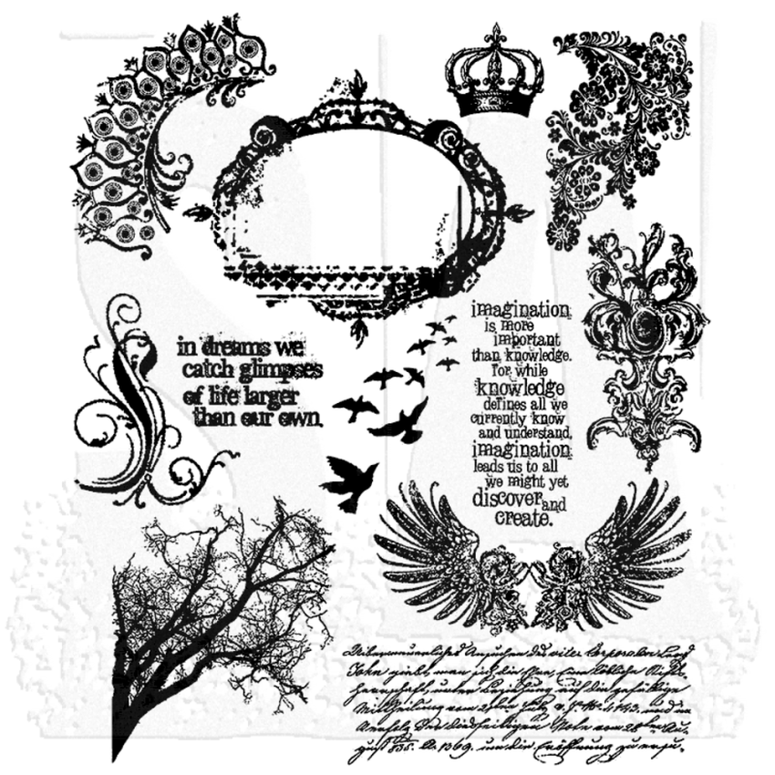 Stampers Anonymous - Gummistempelset "Mini Ornates" Cling Stamp Design by Tim Holtz