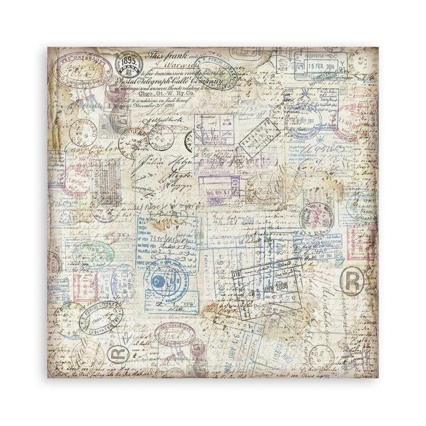 Stamperia - Designpapier "Art of Travelling" Maxi Paper Pack 12x12 Inch - 10 Bogen