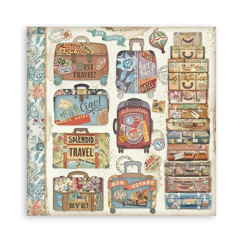 Stamperia - Designpapier "Art of Travelling" Maxi Paper Pack 12x12 Inch - 10 Bogen