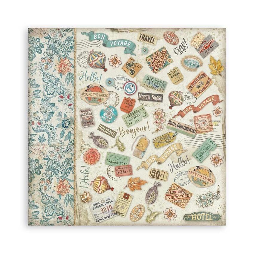 Stamperia - Designpapier "Art of Travelling" Maxi Paper Pack 12x12 Inch - 10 Bogen