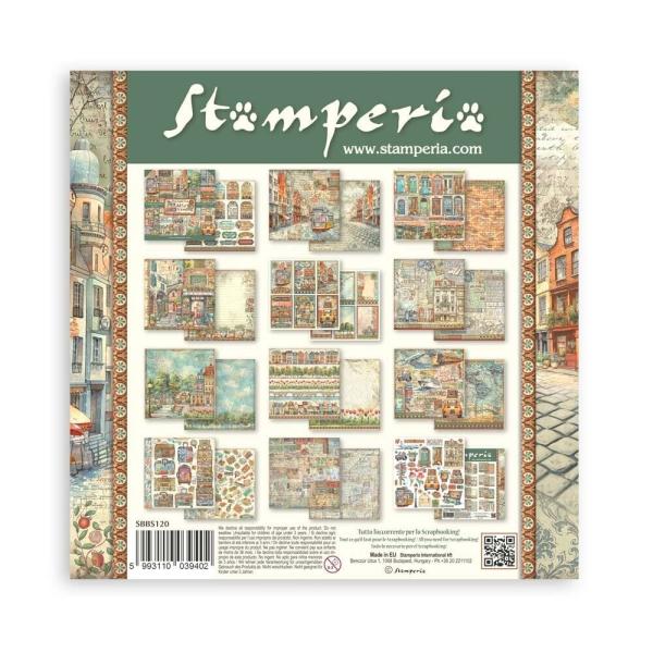 Stamperia - Designpapier "Art of Travelling" Paper Pack 8x8 Inch - 10 Bogen