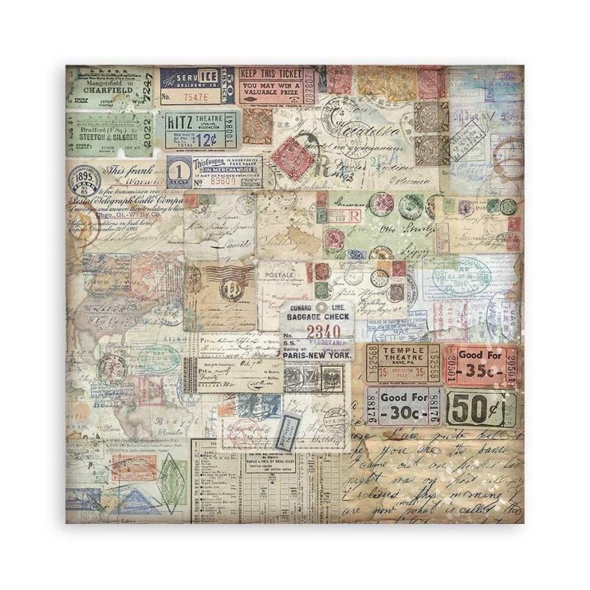 Stamperia - Designpapier "Art of Travelling" Maxi Paper Pack 8x8 Inch - 22 Bogen