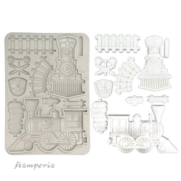 Stamperia - Gießform A5 "Train" Soft Mould 