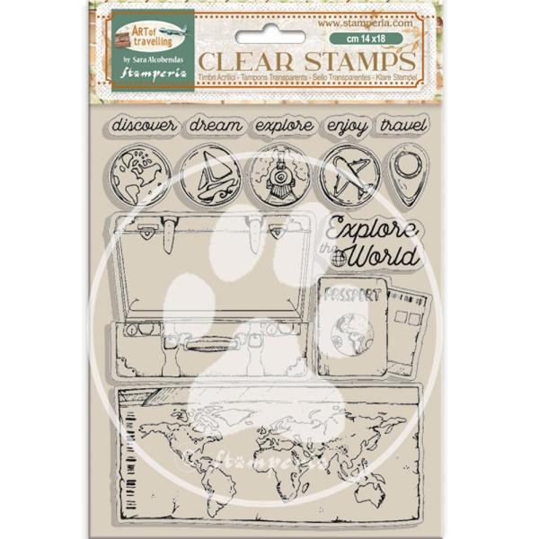 Stamperia - Stempelset "Art of Travelling" Clear Stamps