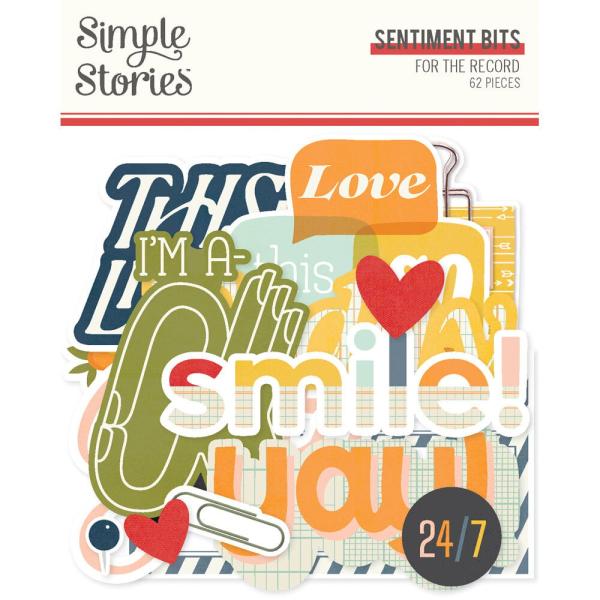 Simple Stories - Stanzteile "For The Record" Sentiment Bits & Pieces 