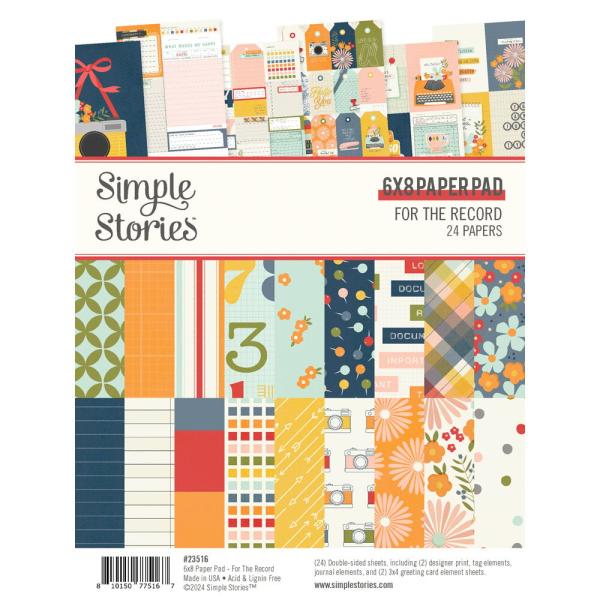 Simple Stories - Designpapier "For The Record" Paper Pack 6x8 Inch - 24 Bogen