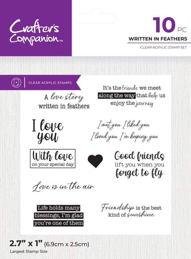 Crafters Companion - Stempelset "Written in Feathers" Clear Stamps