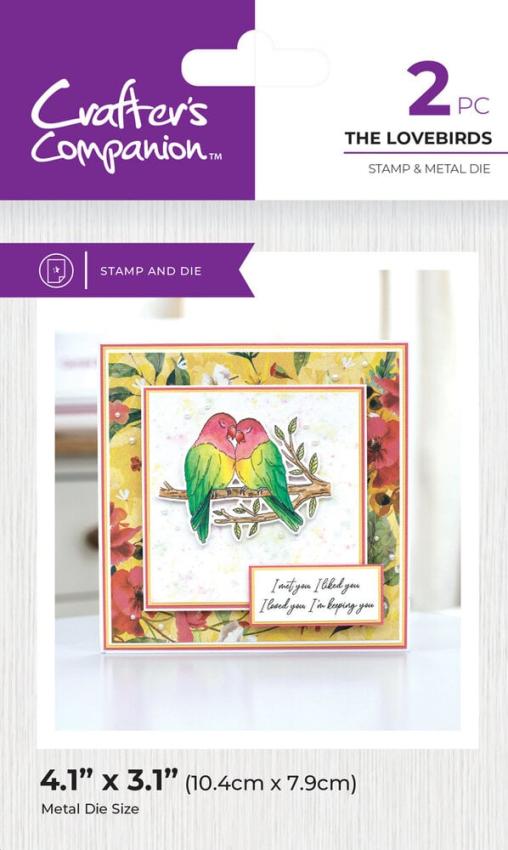 Crafters Companion - Stempelset & Stanzschablone "The Lovebirds" Stamp & Dies