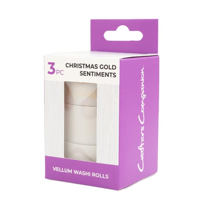 Crafters Companion - Vellum Washi Rolls "Christmas Gold Sentiments"