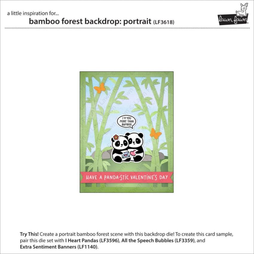 Lawn Fawn - Stanzschablone "Bamboo Forest Backdrop: Portrait" Dies