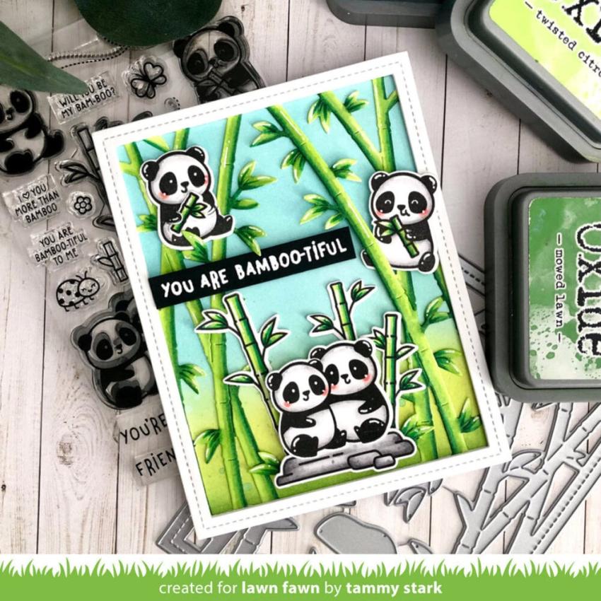 Lawn Fawn - Stanzschablone "Bamboo Forest Backdrop: Portrait" Dies