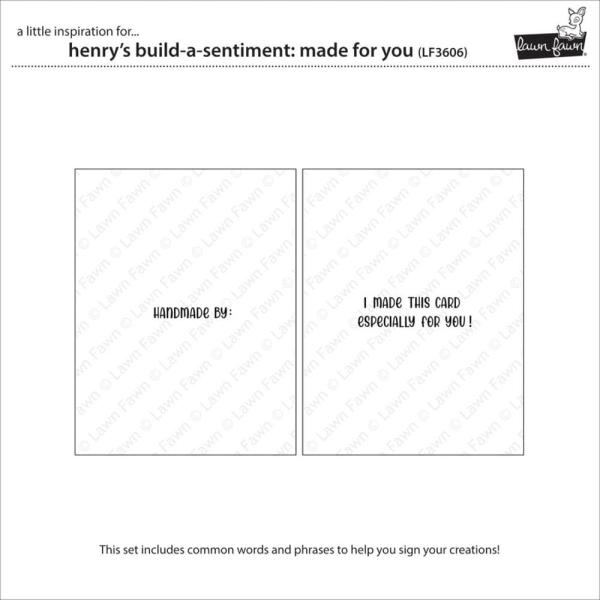 Lawn Fawn - Stempelset "Henry's Build-A-Sentiment: Made for You" Clear Stamp