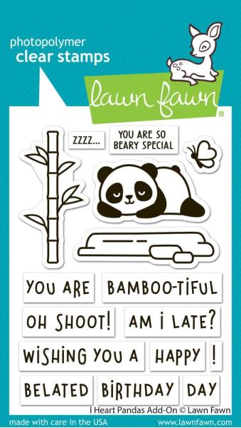 Lawn Fawn - Stempelset "I Heart Pandas" Clear Stamp Add-On