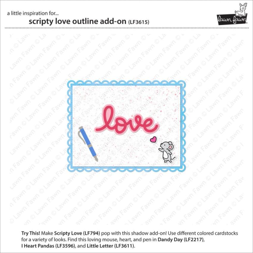 Lawn Fawn - Stanzschablone "Scripty Love Outline" Add-on Die