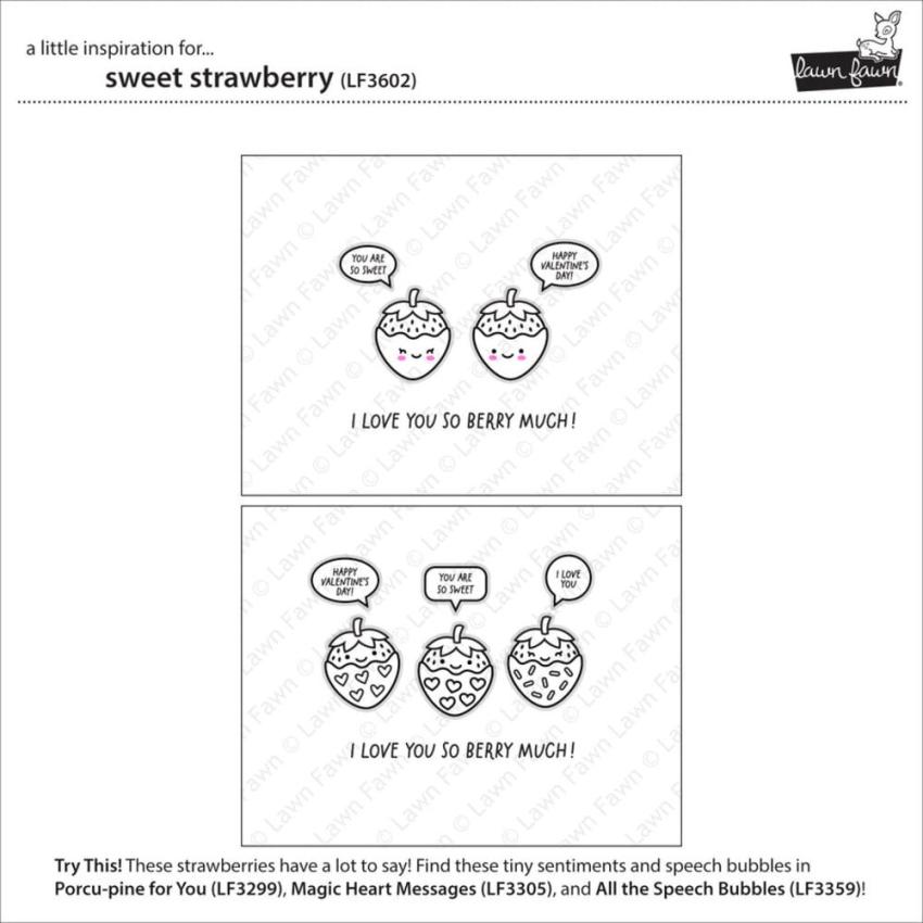 Lawn Fawn - Stempelset "Sweet Strawberry" Clear Stamps