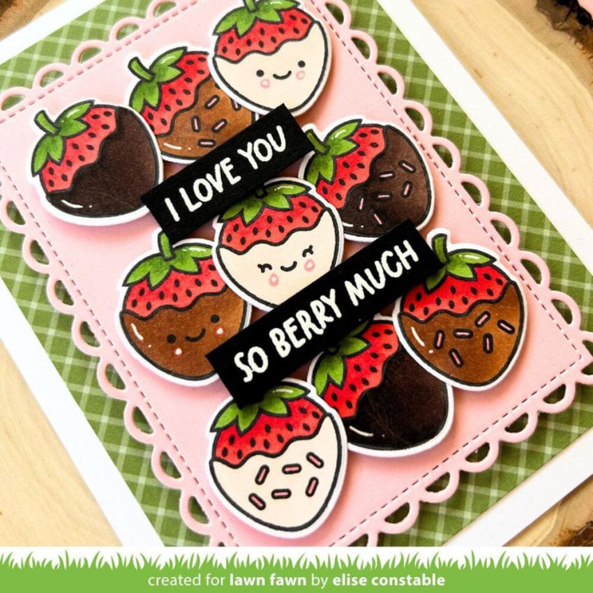 Lawn Fawn - Stempelset "Sweet Strawberry" Clear Stamps