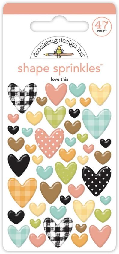 Doodlebug Design - Epoxy Sticker "Farmhouse Love This" Shape Sprinkles