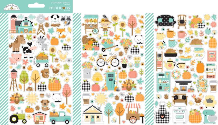 Doodlebug Design - Aufkleber "Farmhouse" Mini Icons Sticker