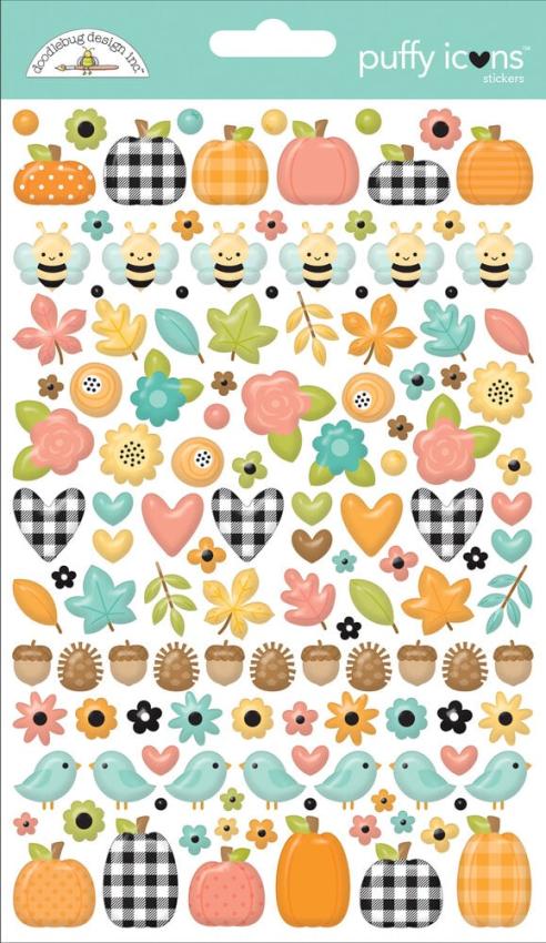 Doodlebug Design - Aufkleber "Farmhouse" Puffy Icons Sticker