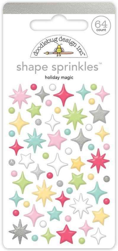 Doodlebug Design - Epoxy Sticker "Tinsel Time Holiday Magic" Shape Sprinkles