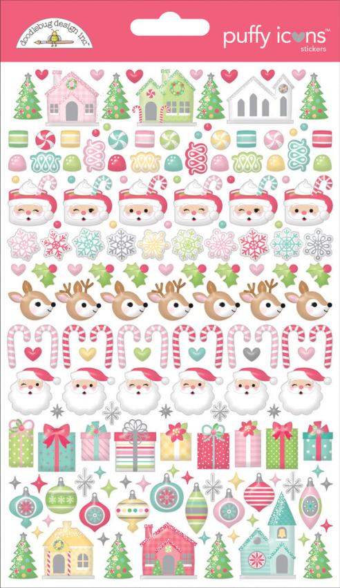 Doodlebug Design - Aufkleber "Tinsel Time" Puffy Icons Sticker