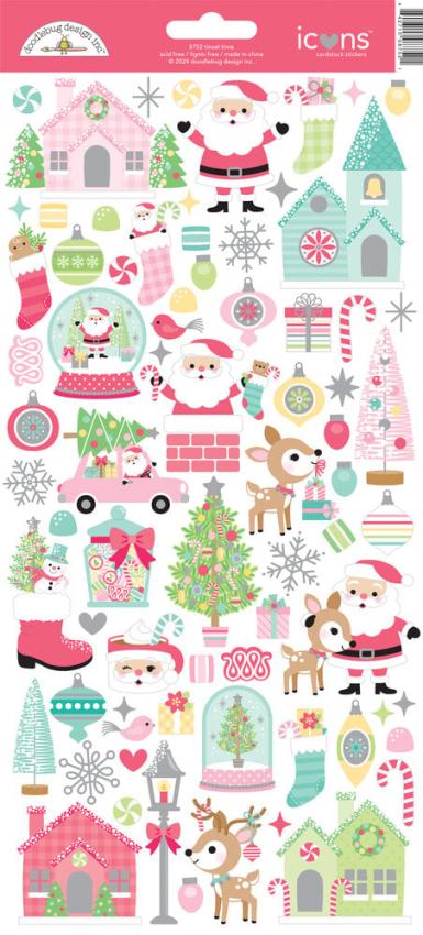 Doodlebug Design - Aufkleber "Tinsel Time" Icons Sticker