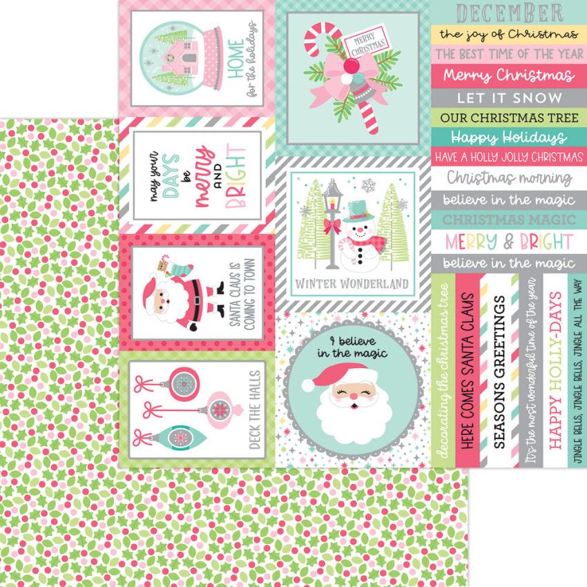 Doodlebug Design - Designpapier  "Tinsel Time " Paper Pack 12x12 Inch - 12 Bogen