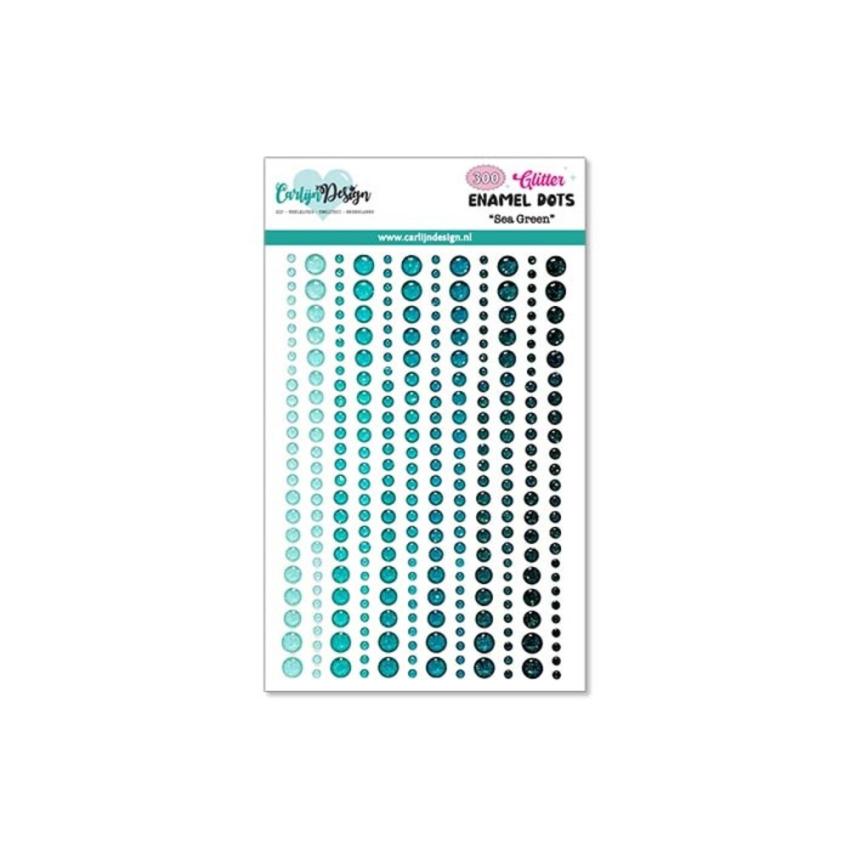 Carlijn Design - Klebesteine "Sea Green" Enamel Dots 300 Stück