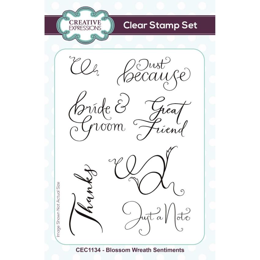 Creative Expressions - Stempelset "Blossom Wreath Sentiments" Clear Stamps 10,2x15,2cm