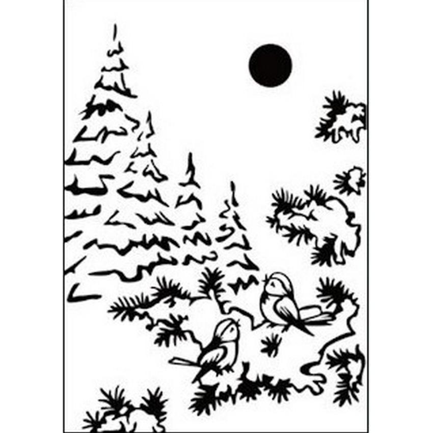 Nellie Snellen - Prägefolder "Vögel im Schnee" 3D Embossing Folder 