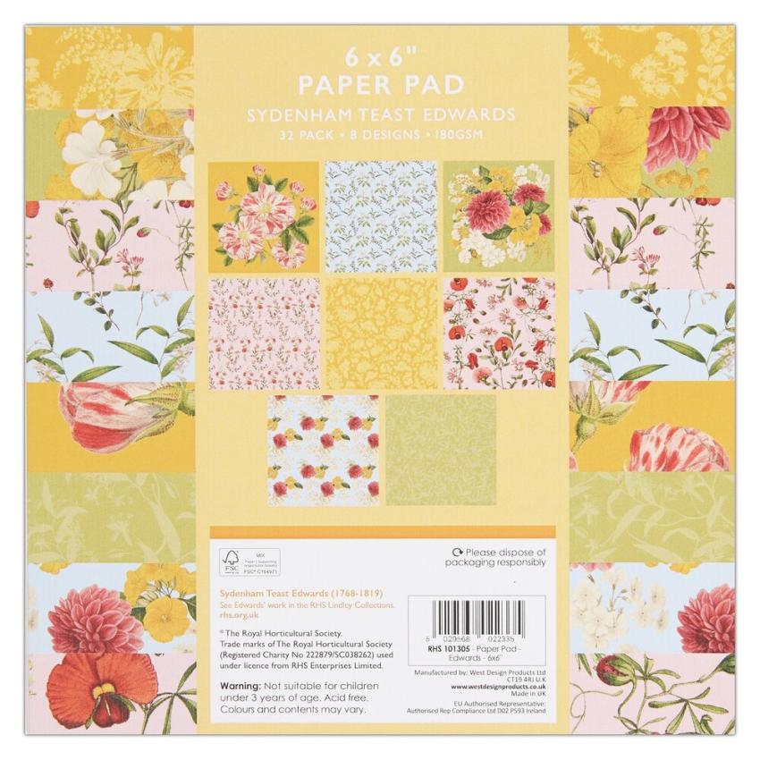 Papermania - Designpapier "Edwards" Paper Pack 6x6 Inch - 32 Bogen