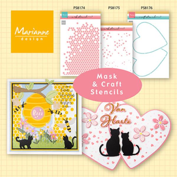 Marianne Design - Schablone 14,9x21cm "Layer Hearts" Stencil