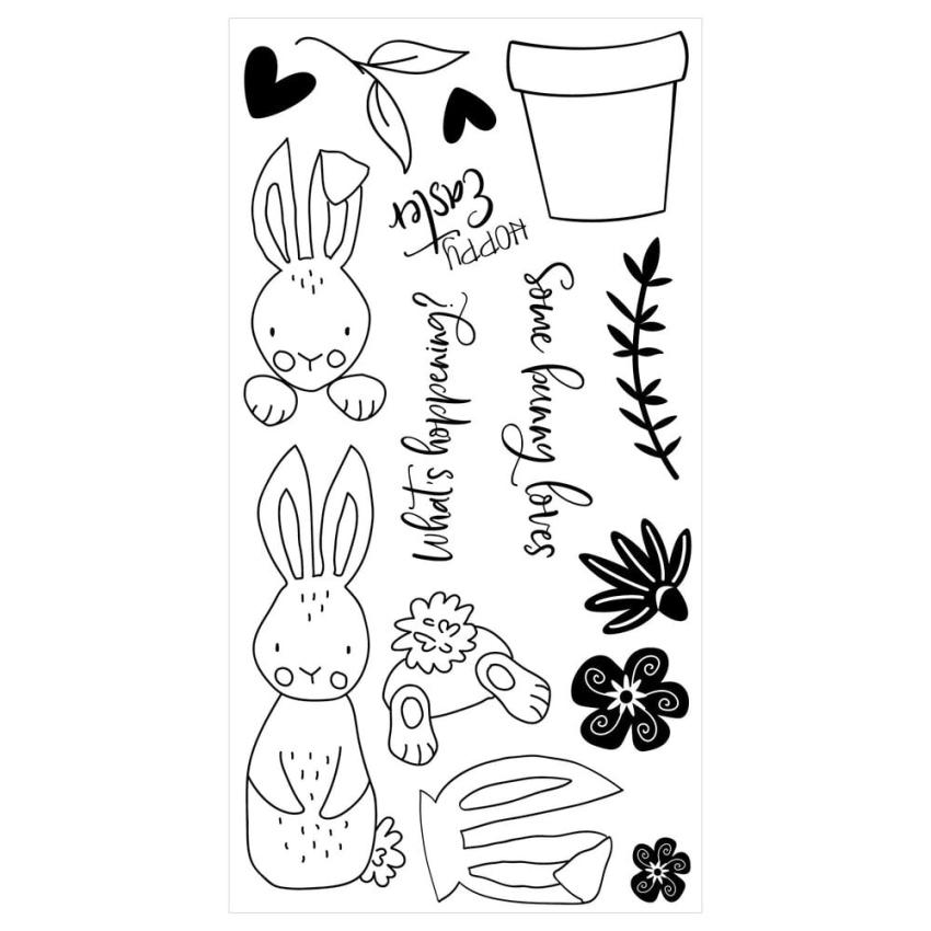 Sizzix - Stempelset "Bunny Bits & Blooms" Clear Stamps Design by Catherine Pooler