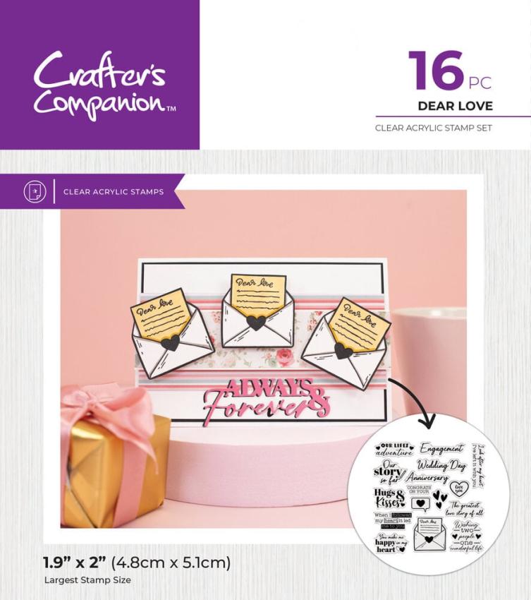 Crafters Companion - Stempelset "Dear Love" Clear Stamps