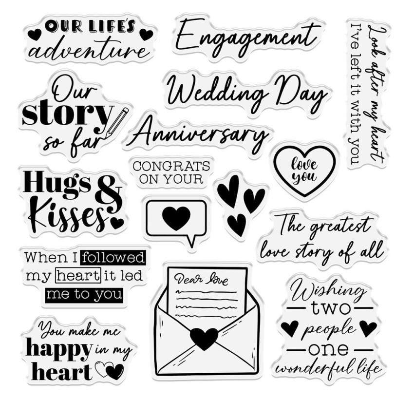 Crafters Companion - Stempelset "Dear Love" Clear Stamps