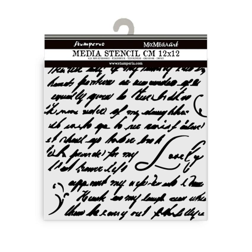 Stamperia - Schablone 12x12cm "Handwriting" Stencil