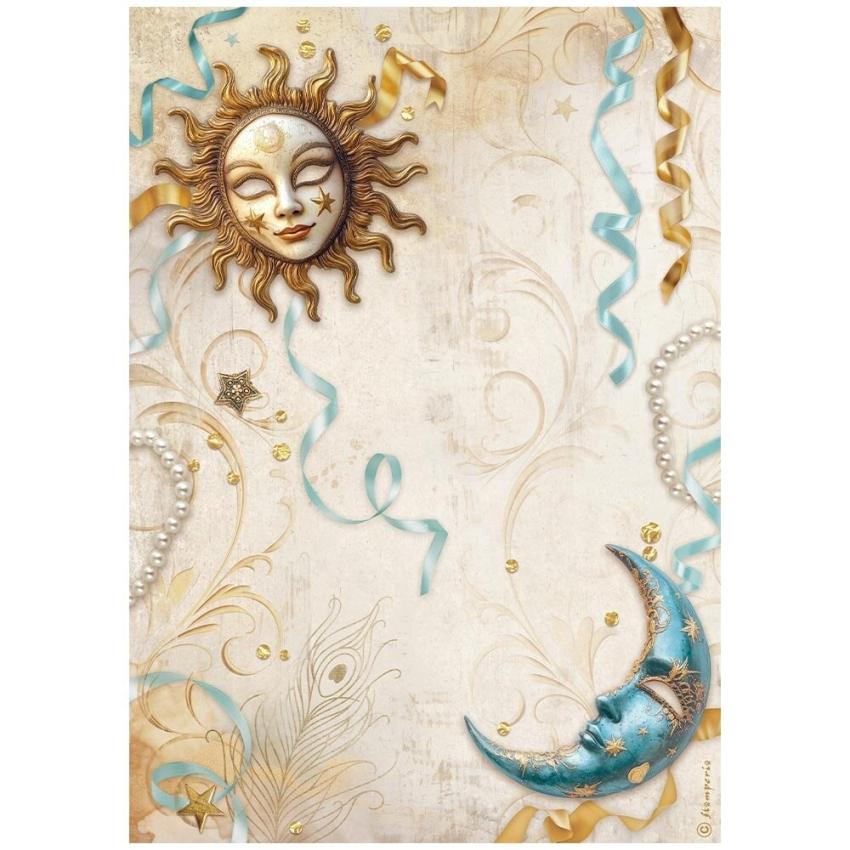 Stamperia - Decopatch Papier "Sun And Moon" Decoupage A4 - 6 Bogen  