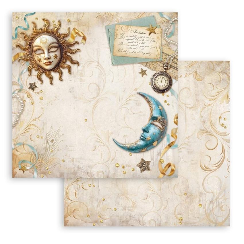 Stamperia - Designpapier "Sun And Moon" Paper Sheets 12x12 Inch - 10 Bogen