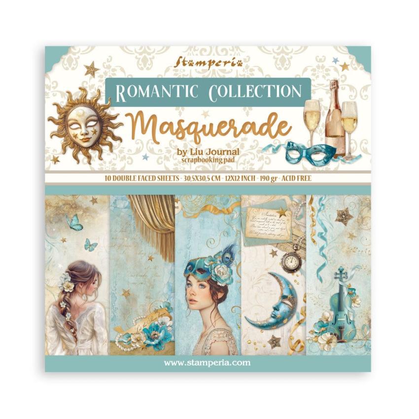 Stamperia - Designpapier "Masquerade" Paper Pack 12x12 Inch - 10 Bogen