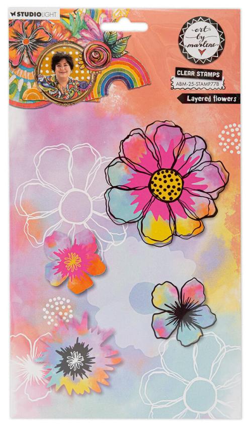 Art By Marlene - Stempelset "Flowers" Layered Clear Stamps