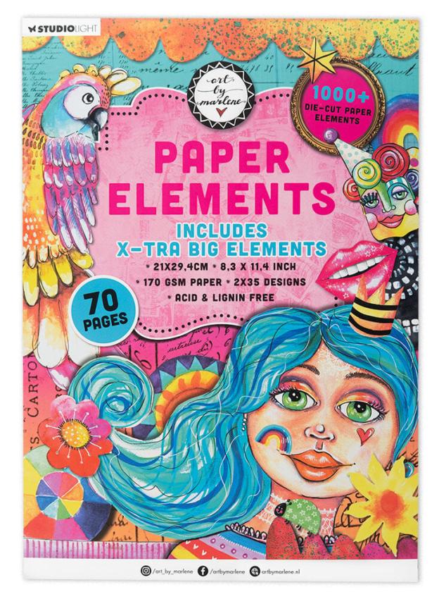 Art By Marlene - Stanzteile "Paper Elements" Die Cuts Paper Pad - 70 Bogen